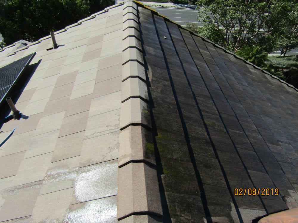 Roof Cleaning Slate Tile Before & After